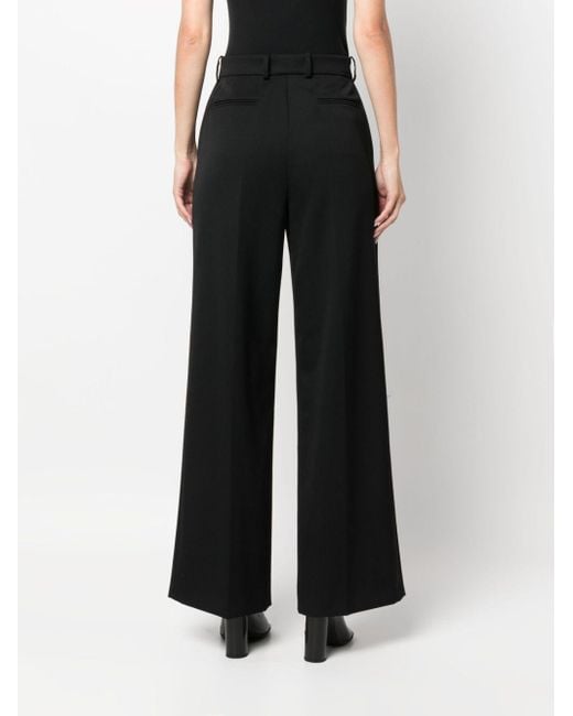 Lanvin Black Wide Leg Wool Trousers