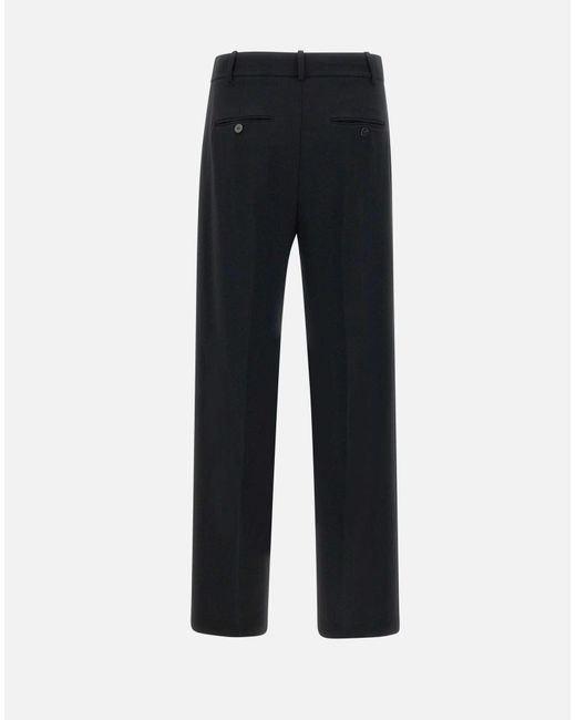 Theory Blue Schwarze Weite Hose Mit Doppelter Falte