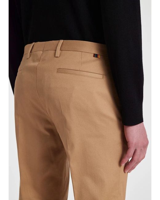 Paul Smith Tailored Chinos With Turn-Up Hems in Natural für Herren