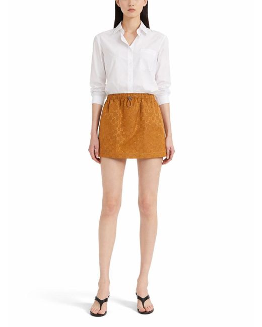 Gucci Brown Miniskirt With "Gg" Texture