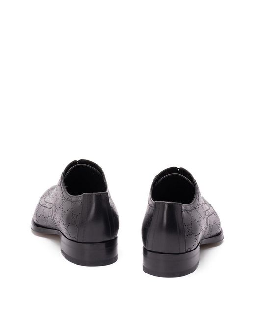 Gucci White Leather Derby Shoes