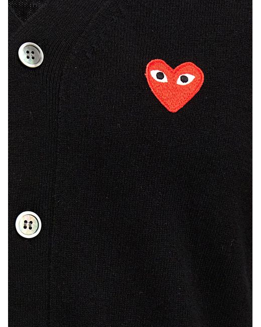COMME DES GARÇONS PLAY Black 'Heart' Cardigan for men