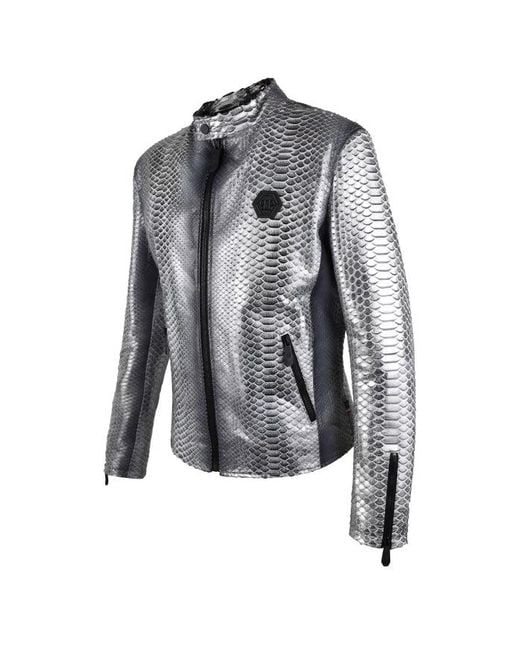 Philipp Plein Leren Jack Van in het Gray