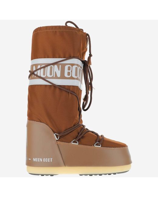 Moon Boot Brown Mondstiefel -Ikon Nylon High Stiefel
