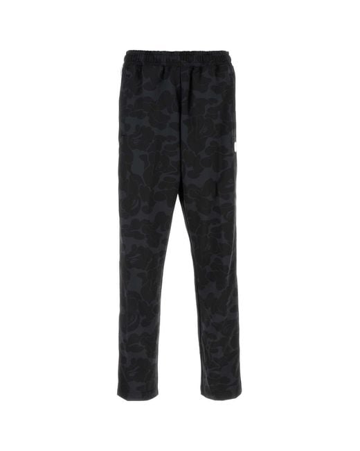 A Bathing Ape Black Printed Polyester joggers for men