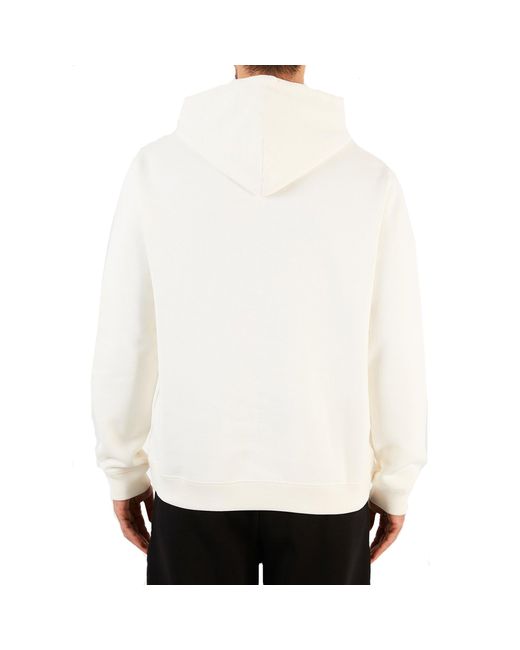 Emporio Armani White Logo Hooded Sweatshirt for men