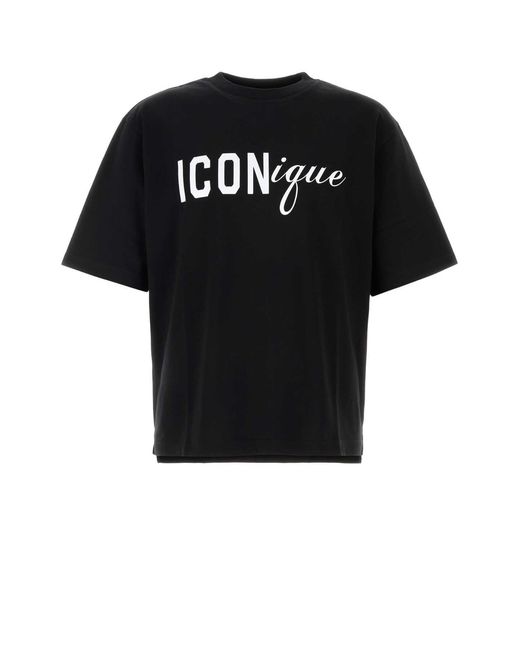 DSquared² Black Cotton Oversize T Shirt