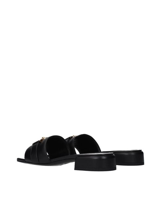 Versace Black Sandals And Clogs Leather