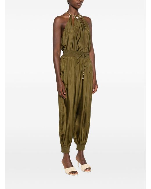 Zimmermann Green Aster Silk Trousers