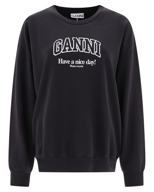 Ganni Black "Hab einen schönen Tag" Sweatshirt