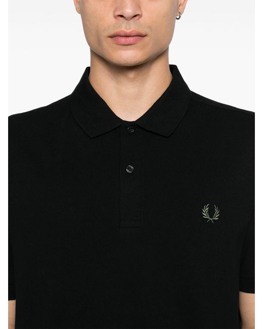 Comme des Garçons Black Cotton Slogan-Print Polo Shirt for men