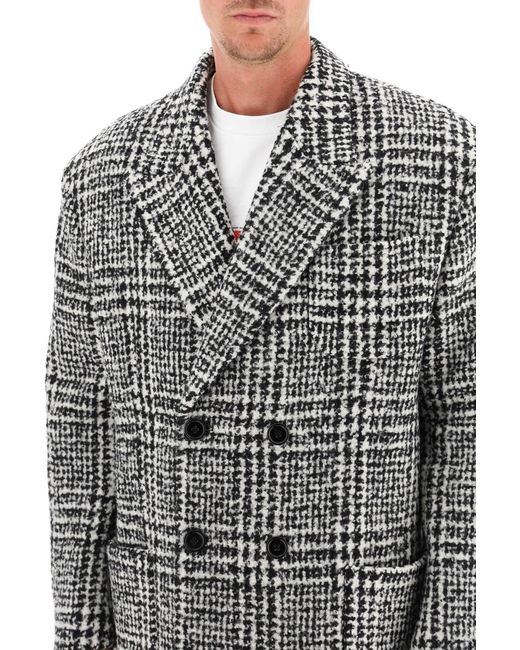 Chaqueta de lana de doble pecho a cuadros Dolce & Gabbana de hombre de color Black