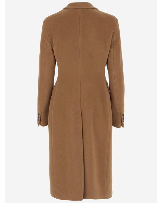 Tagliatore Brown Angora And Wool Double Breasted Coat