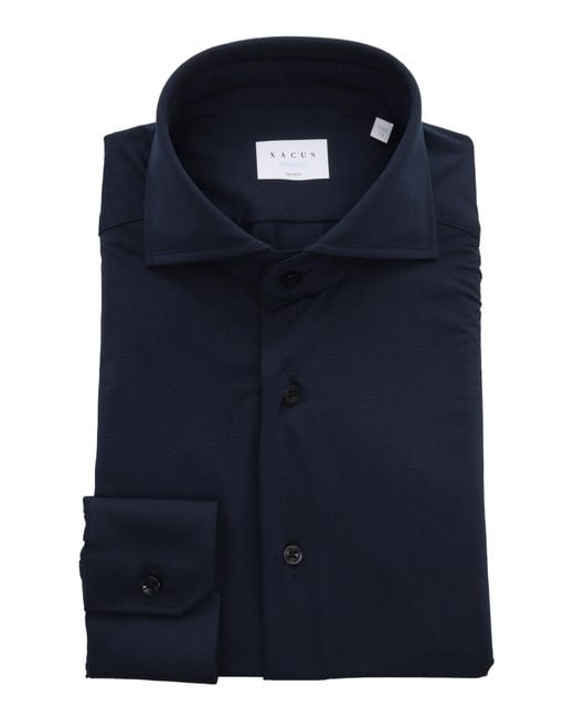 Xacus Blue Shirt Polyamide Elastane for men