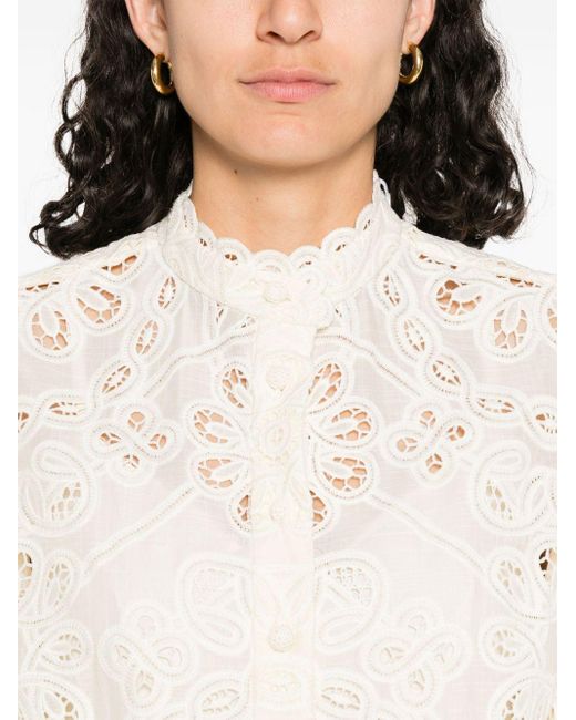 Camisa con bordado floral Zimmermann de color White
