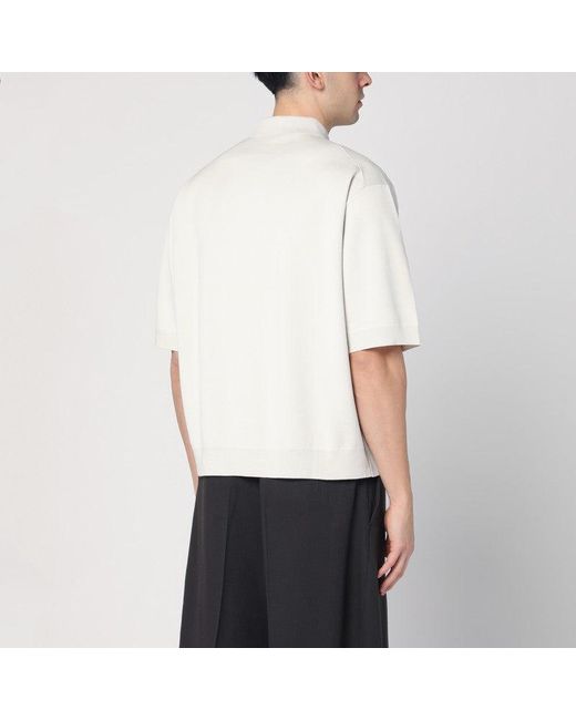 Studio Nicholson White Short Sleeve Ice Color Polo for men