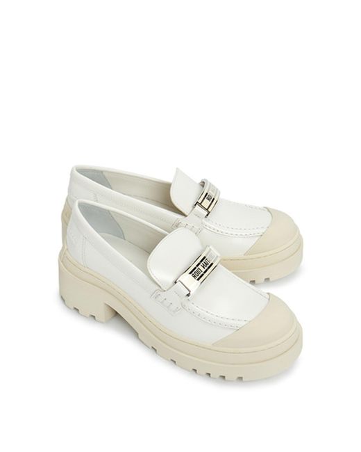 Dior Lederen Loafers in het White
