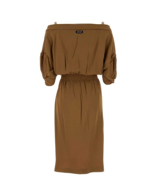 Miu Miu Natural Off-Shoulder Dress