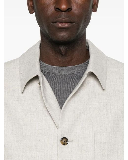 Lardini White Jacket With Patch Pockets
