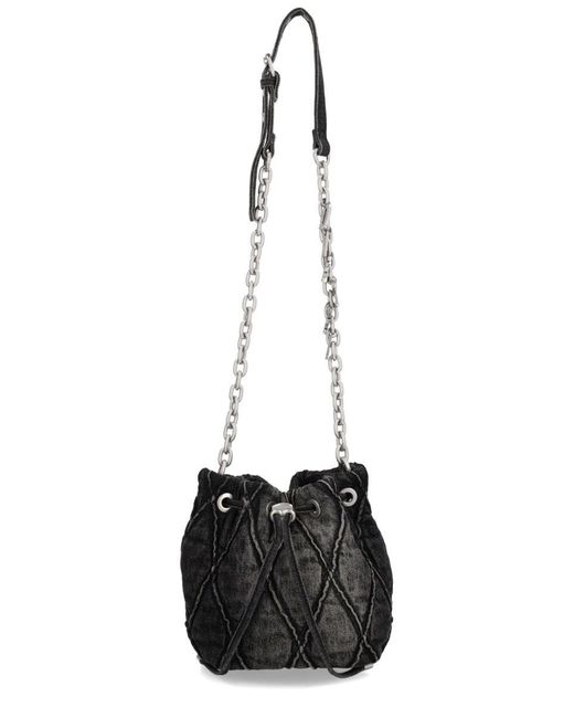 DIESEL Black Charm-D S-Bucket Bag