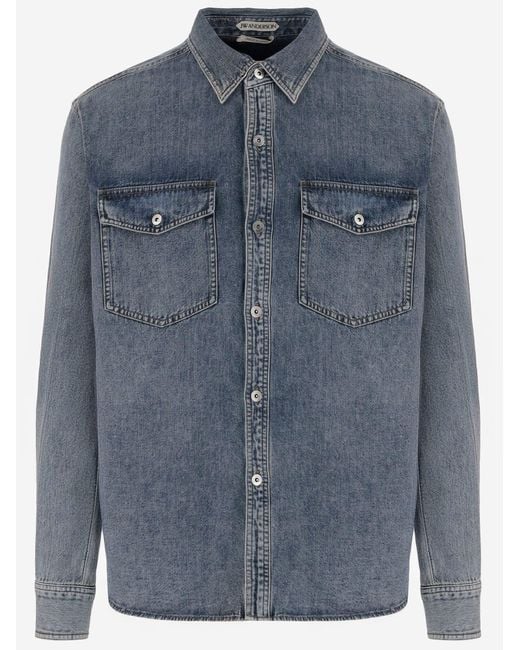 J.W. Anderson Blue Classic Denim Shirt With Contemporary Details for men