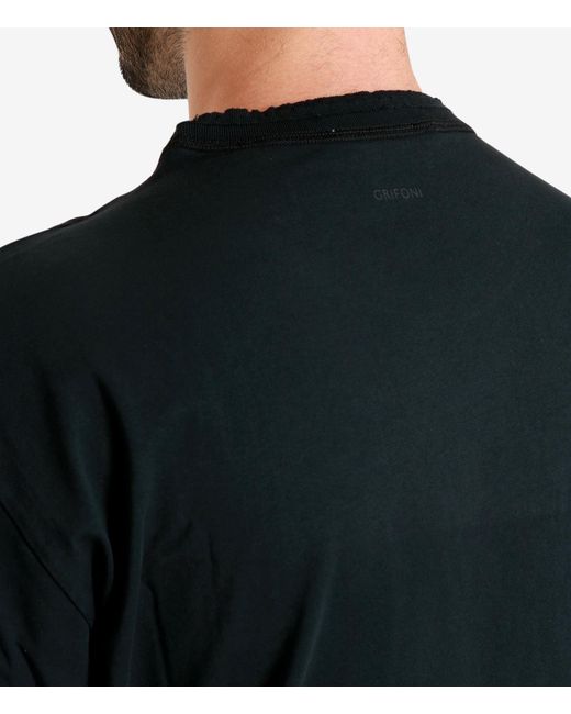 Grifoni Black T Shirts And Polos