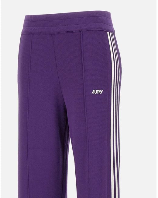 Purple Viscose Blend Jogger pantalones Autry