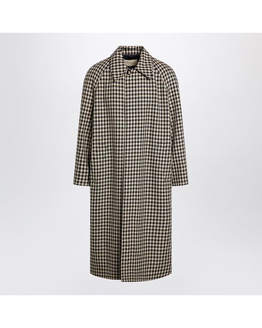 Valentino Gray Coat With Vichy Pattern for men