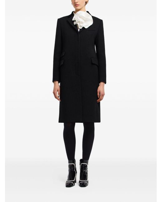 Emporio Armani Black Wool Single-Breasted Coat