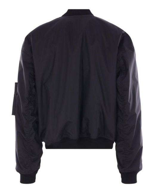Balenciaga Black Large Fit Bomber Jaket for men