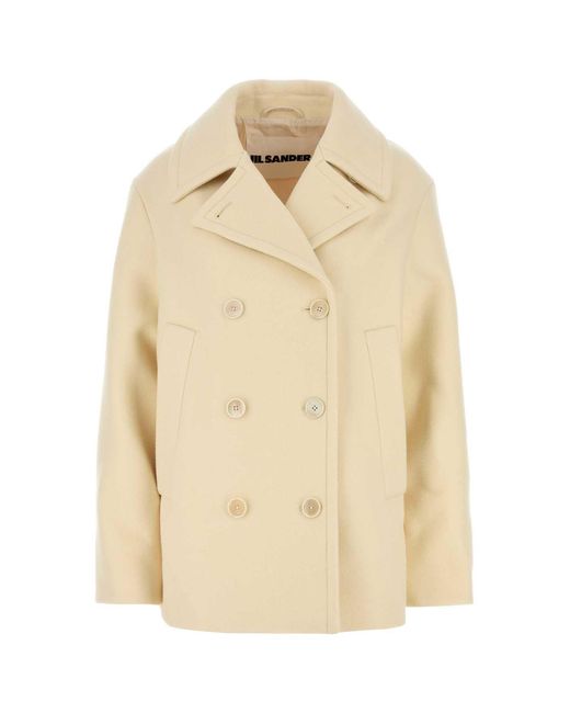 Jil Sander Natural Cream Wool Coat