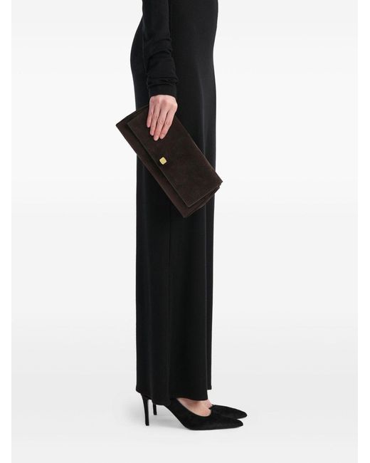 Khaite Black Audrey Leather Clutch