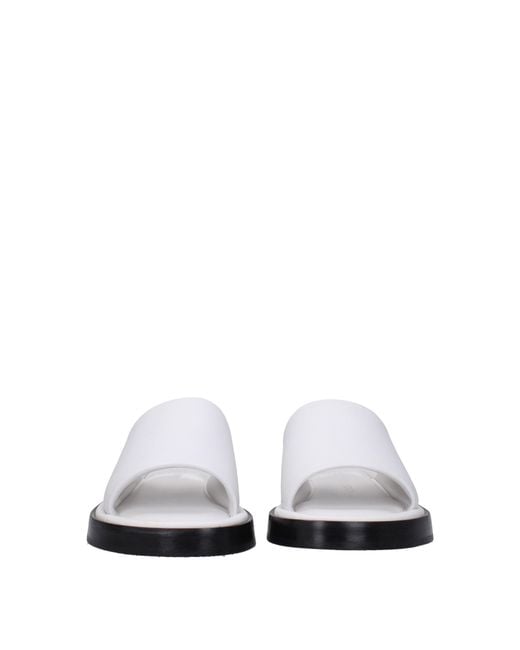Ferragamo White Juno Leather Sandals And Clogs