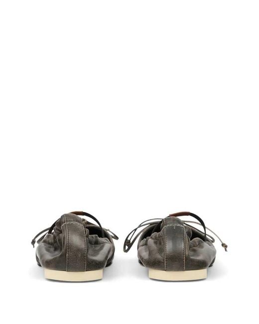 MM6 by Maison Margiela Black Square Toe Ballerinas