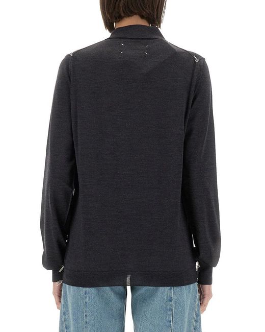 Maison Margiela Black Wool Polo