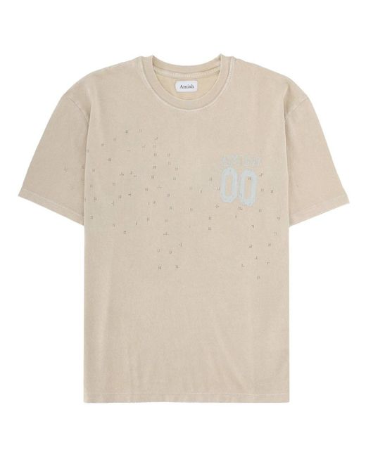 AMISH White T Shirt Con Logo