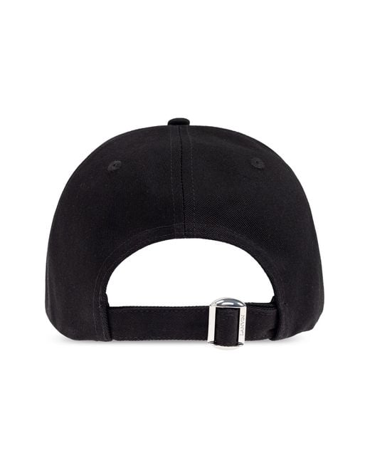 Lanvin Black Baseball Cap Logo Amhawca11Clop25 for men