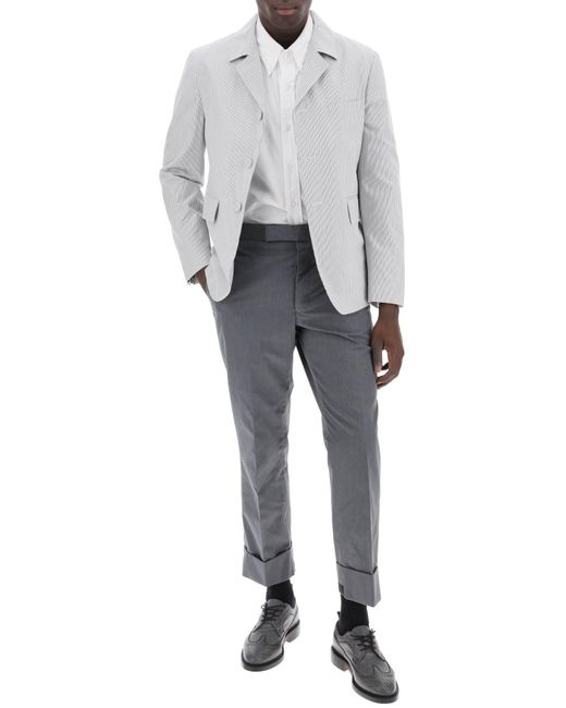 Veste déconstruite à rayures Thom Browne pour homme en coloris Gray