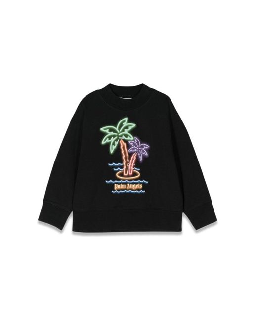 Palm Angels Black Neon Palms Regular Crew