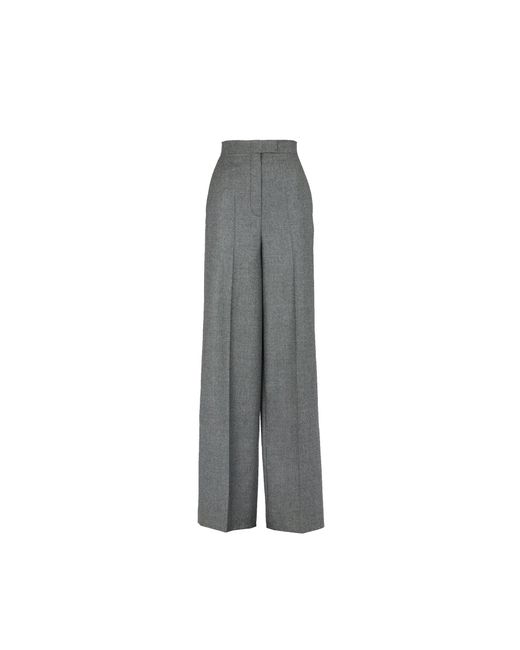 Pantalones de lana de pierna ancha Fendi de color Gray