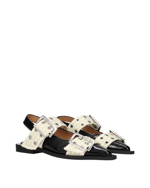 Ganni Black Buckle Strap Sandals