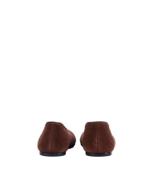 Alohas Brown Bumi Suede Leather Ballet Flats Altezza Tacco 1 Cm