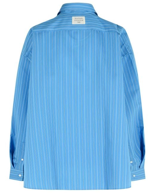Acne Blue Lyocell Blend Shirt