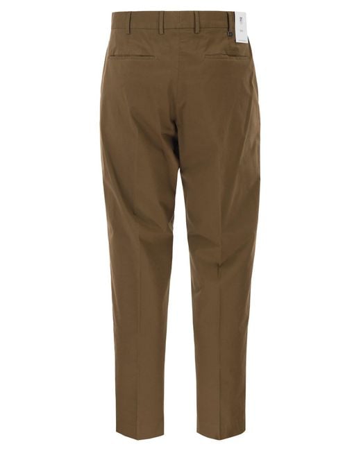 PT Torino Natural Stretch Cotton Tailored Trousers