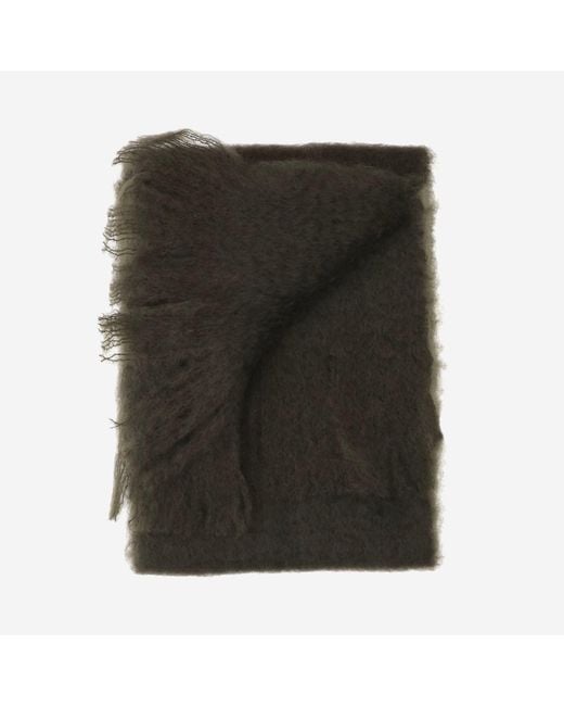 Jil Sander Black Mohair Blend Scarf