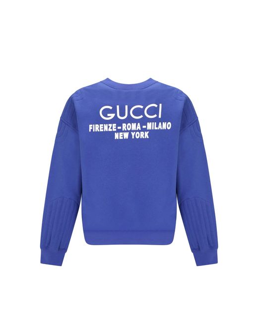 Gucci Blue Cotton Sweatshirt for men
