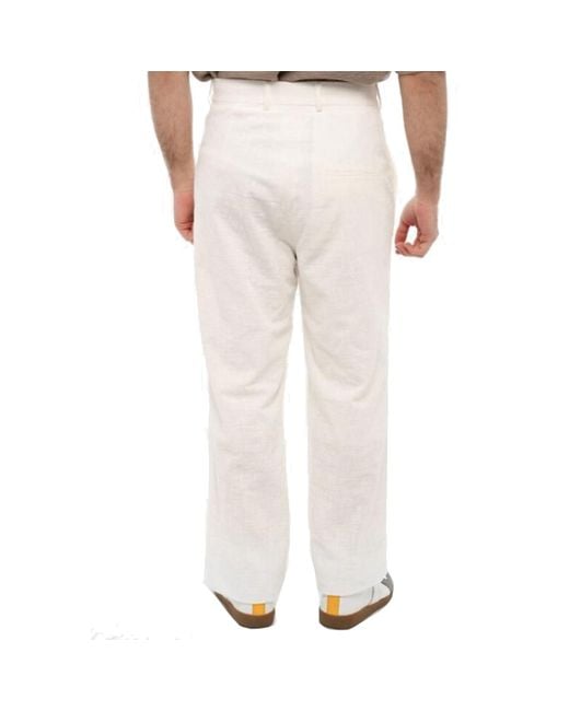 Casablancabrand White Casablaca Cotton Wide-leg Pants for men