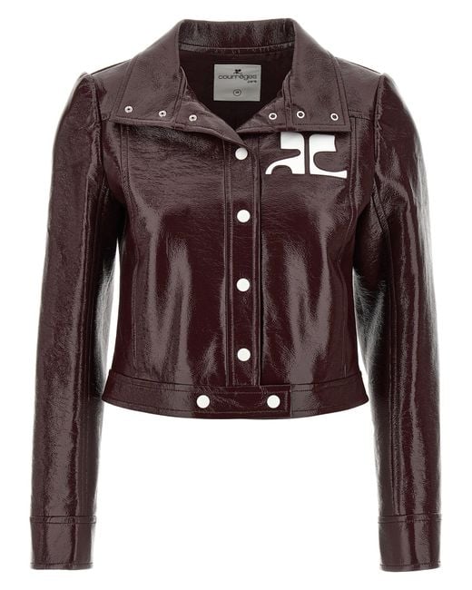 Giacca Di Vinile "In Edizione Di di Courreges in Brown