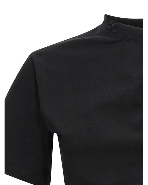 Courreges Black Courreves 'Twist Asymmetrisch' T -Shirt