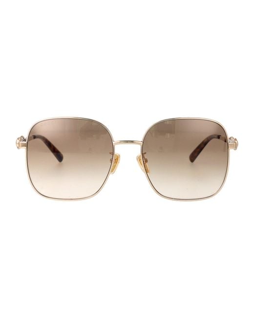 Gucci Natural Ivory- Metal Sunglasses